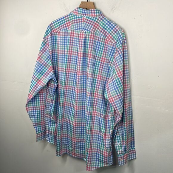 Lands End Men’s Plaid Collared Front Button Closure Long Sleeve Shirt size XXL - Picture 3 of 12